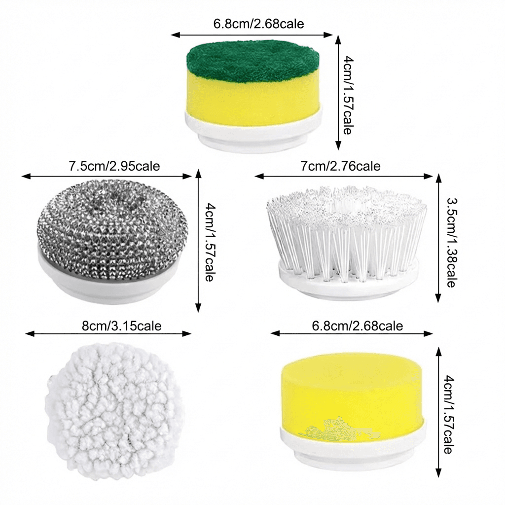 Zestaw 5 końcówek do szczotki obrotowej